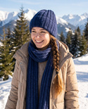 LAURIN Turn-Up Beanie 100% Alpaca 5575 Navy