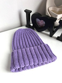 HELLI – czapka merino wywijana 100% Baby Merino 14 fioletowy jesienno-zimowa unisex