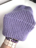 AUREA – ręcznie robiona czapka beanie baby merino + moher i jedwab dziecięca/damska 14/11 fioletowy