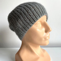 Handmade women's hat AUREA 100% Baby Merino plus mohair and silk 50/10 Green Sage