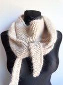 Wełniany szal 100% Merino plus moher i jedwab MIRA chusta Nitkowe Love 50/56 jasny beż