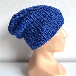 NANA – czapka beanie z wełny baby merino 33 jaskrawoniebieska, jesienno-zimowa