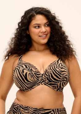 Biustonosz kąpielowy Elomi Swim TORTOLI BAY ES803702NAL Uw Plunge Bikini Top Natural