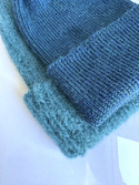 HELEN – czapka z alpaki damska 100% alpaka 7240 Niebieski Petrol, zimowa wywijana beanie