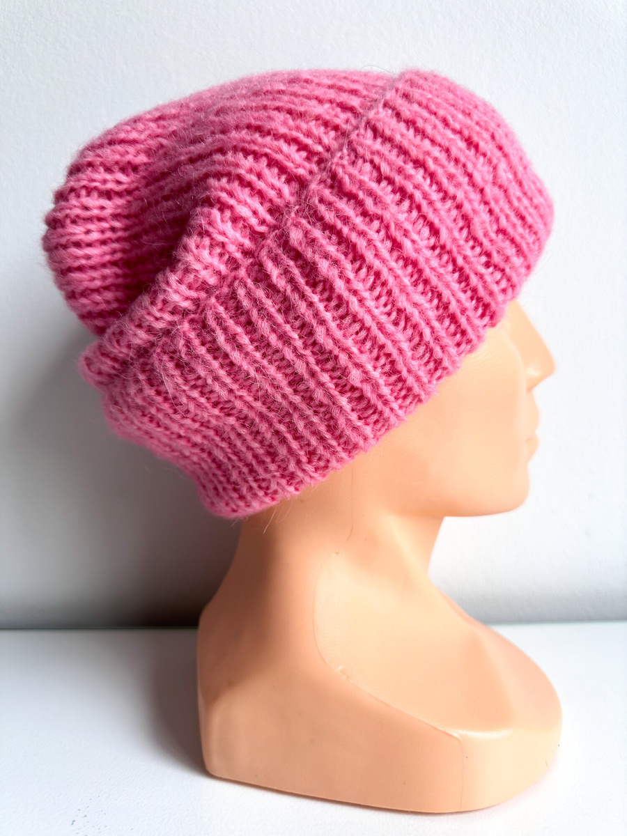 CHMURKA Handmade Alpaca Turn-Up Beanie 53 Lody Truskawkowe