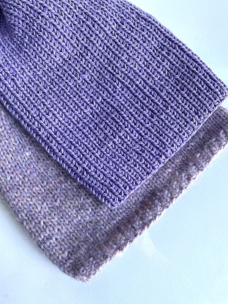 NANA – czapka beanie z wełny baby merino 14 fioletowy, jesienno-zimowa