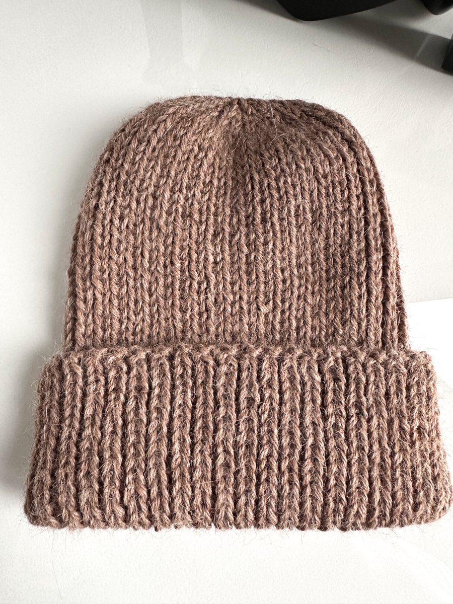 KIARA Turn-Up Beanie 100% Alpaca 618 Nugat Beżowa