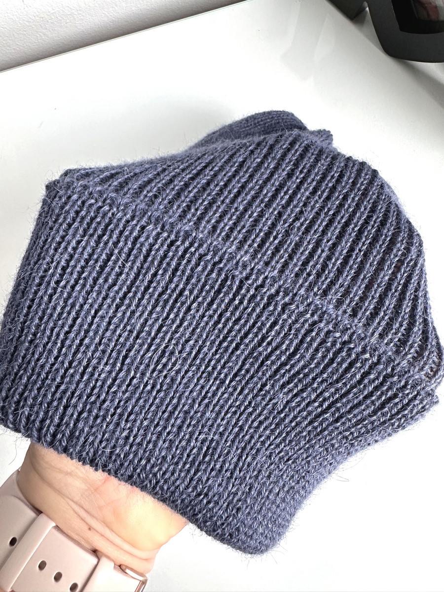 Czapka wywijana HELEN 100% Alpaka 4305 Ciemny Indygo