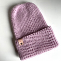 AUREA – czapka beanie handmade z baby merino + moher i jedwab damska/dziecięca 26/03 Jasny Stary Róż