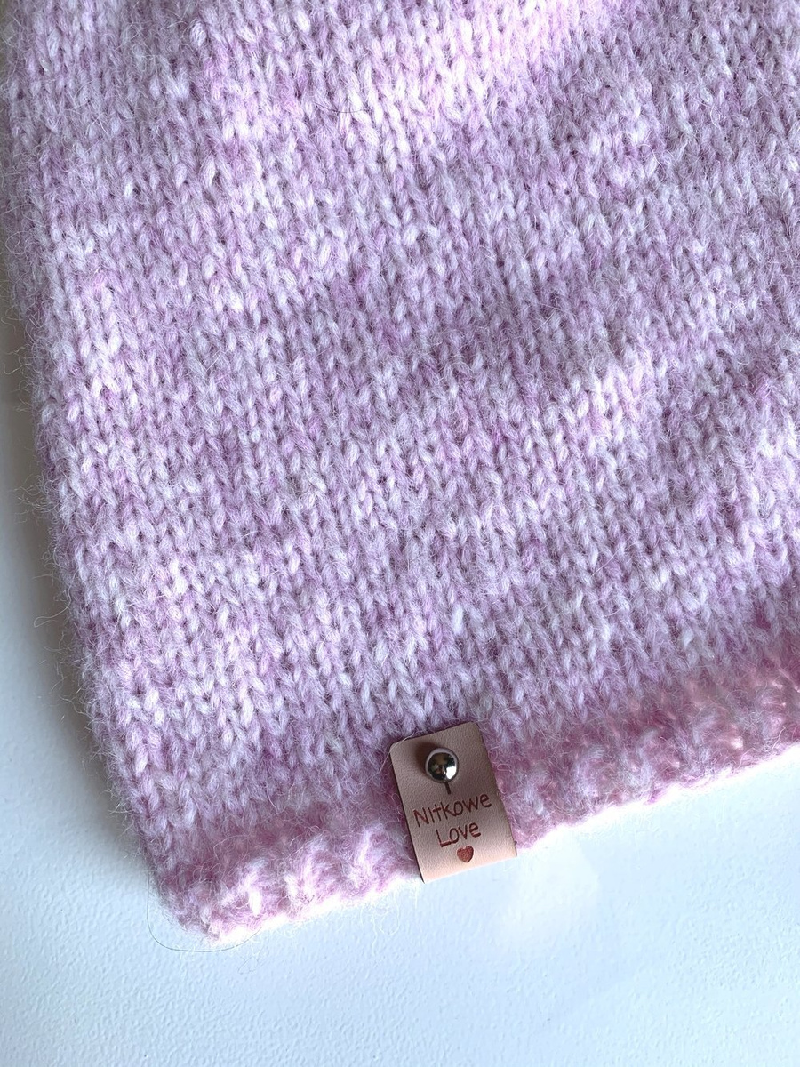 CHMURKA – czapka beanie z alpaki damska 08 jasny róż