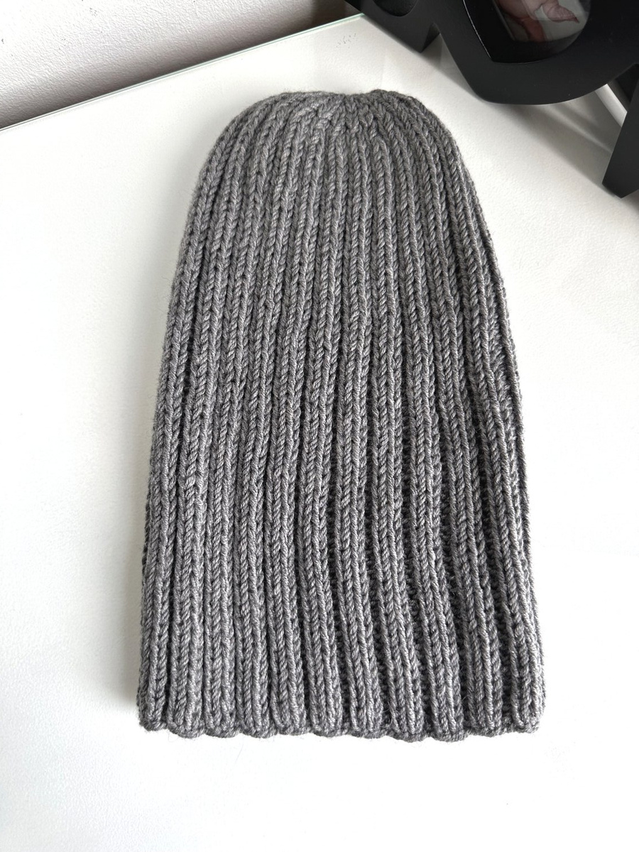 HELLI – czapka zimowa damska beanie 100% baby merino 19 szary