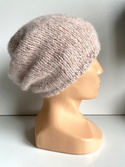 Ciepła czapka ręcznie robiona CHMURKA Alpaka 33 Różowy Piasek