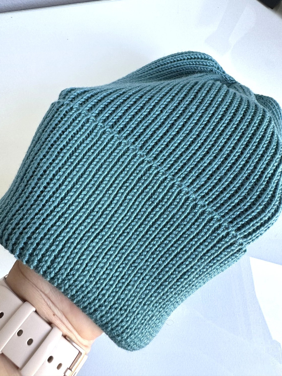 VARELLA – czapka beanie z wełny merino 100% baby merino 47 Morze Północne