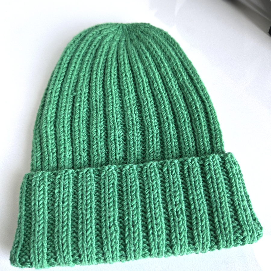 HELLI – czapka merino wywijana 100% Baby Merino 31 jaskrawozielony