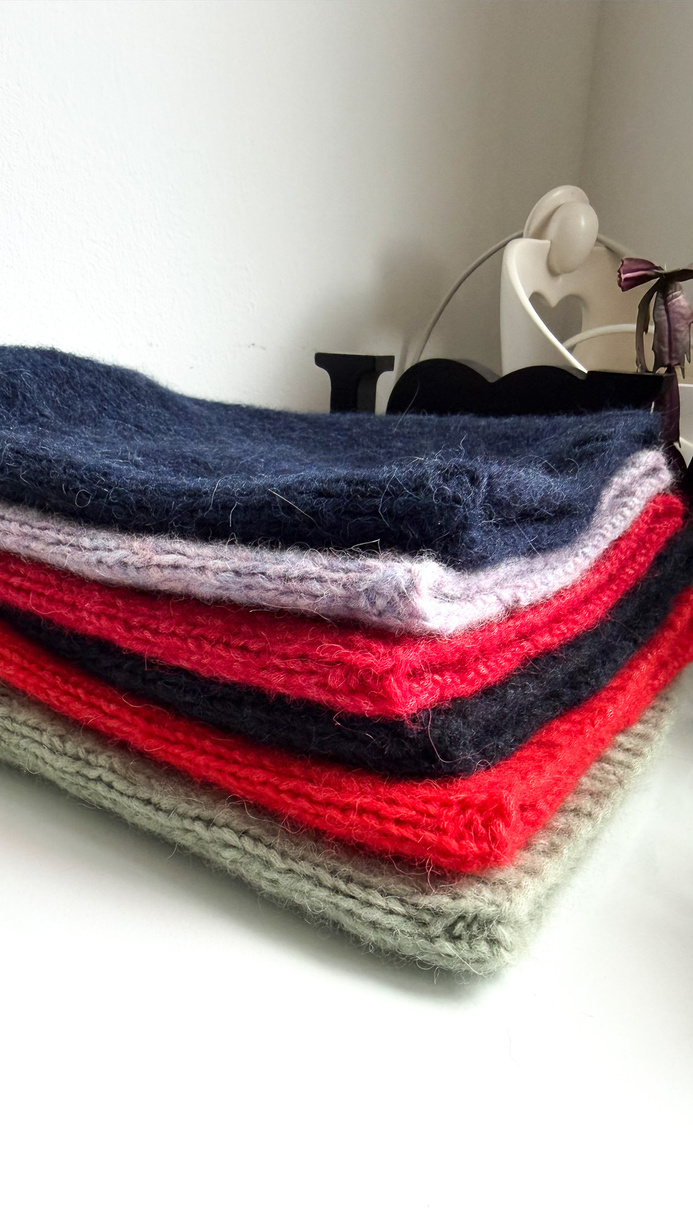 CHMURKA – czapka beanie z alpaki damska 15 Fioletowa Mgiełka