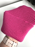 VARELLA – czapka beanie z wełny merino 100% Baby Merino 08 Fuksja jesienno-zimowa