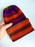 VARELLA – czapka beanie wywijana z wełny 2903 żółta fioletowa brązowa, jesienno-zimowa, damska / męska / dziecięca