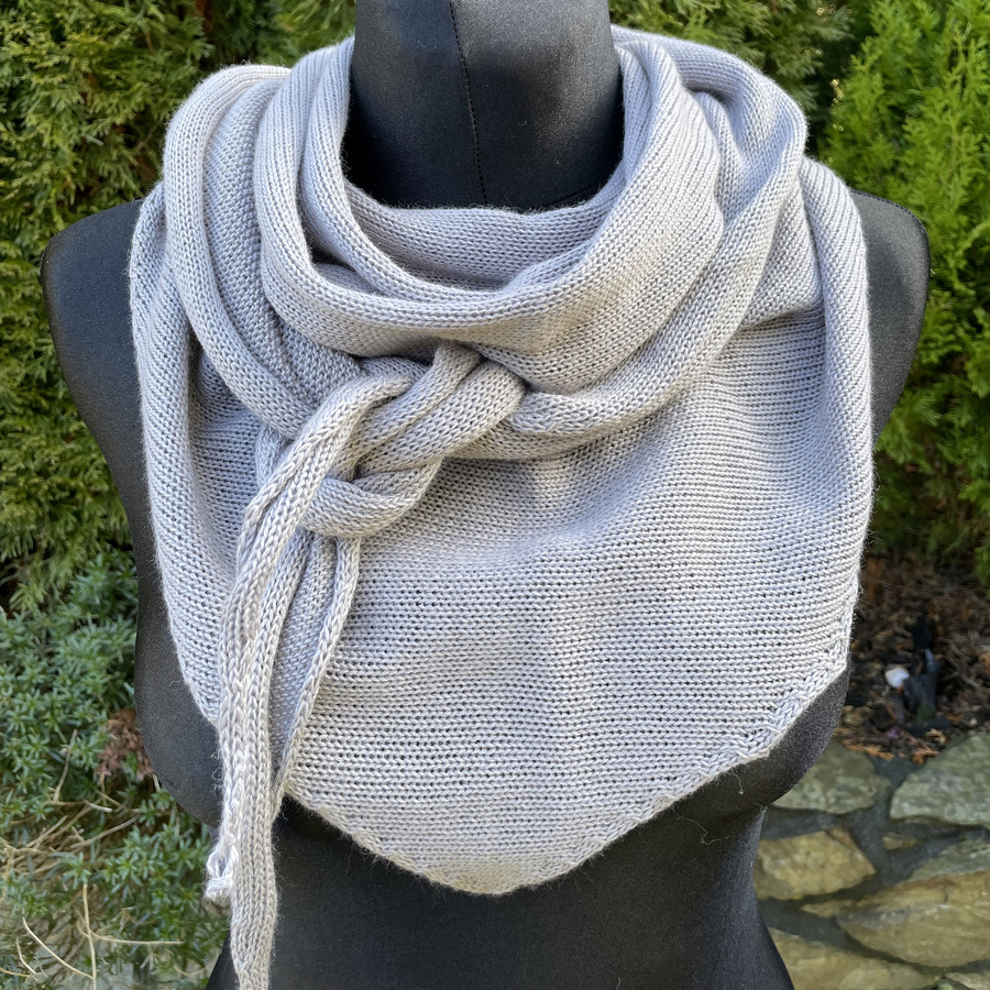 Chusta symetryczna z merynosem, gładka, Szara