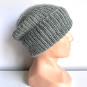 AUREA – ręcznie robiona czapka beanie baby merino + moher i jedwab dziecięca/damska 50/34 Zielona Szałwia