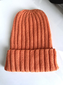 HELLI – czapka merino wywijana 100% baby merino 36 pomarańczowy jesienno-zimowa unisex