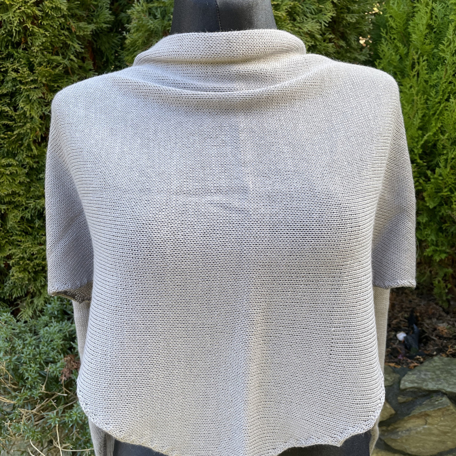 Chusta symetryczna z merynosem, gładka, Szara