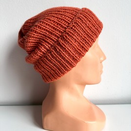 KIARA Mütze mit Umschlag 100% Alpaka 2915 Orange