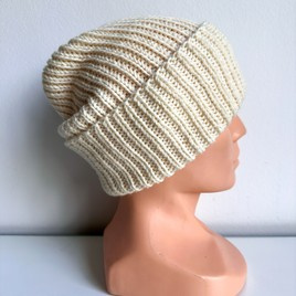 NANA – czapka merino wywijana 100% baby merino 02 Ecru