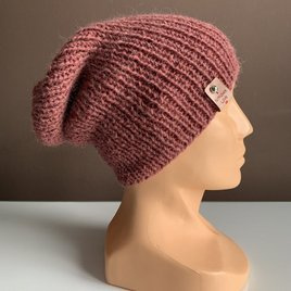 KIARA – czapka z alpaki 100% damska jesienno-zimowa 9024 ciemny blush