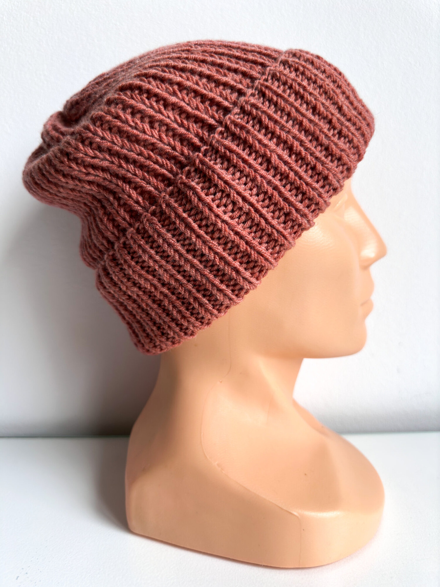 NANA Beanie-Mütze mit Umschlag aus Baby-Merinowolle 48 Blush Herbst-Winter