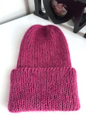 AUREA – czapka beanie handmade baby merino + moher i jedwab damska/dziecięca 41/17 Śliwka