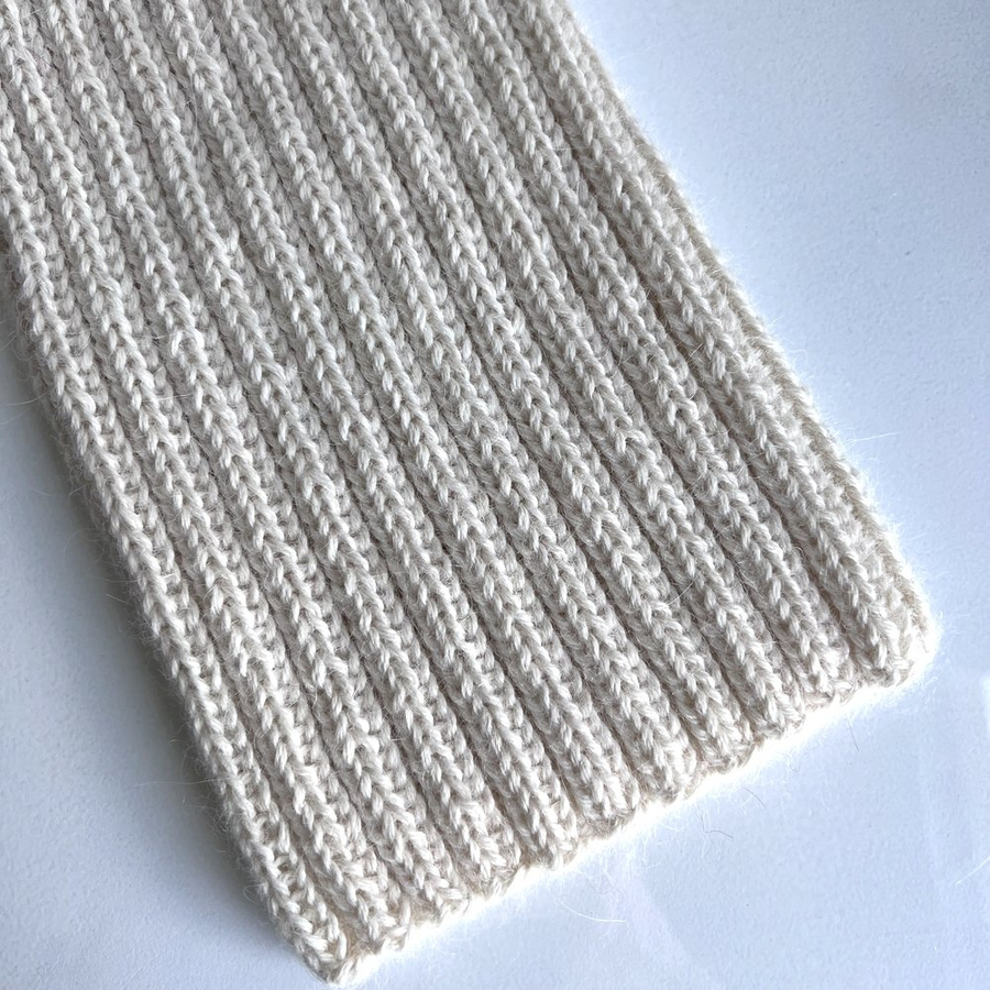 LAURIN – czapka zimowa beanie z alpaki 100% 100 Ecru