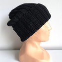 HELLI – czapka zimowa merino wywijana 21 Czarny, 100% baby merino, unisex