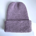 NANA – czapka beanie wywijana z wełny baby merino 39 Fioletowa Orchidea