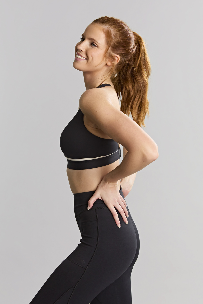 Bezfiszbinowy biustonosz sportowy Panache Sport FREEDOM 7344 Non Wired Sports Bra Black/Chalk