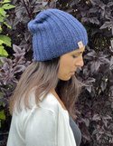 LAURIN – czapka z alpaki 100% damska beanie 6360 Nocne niebo zimowa