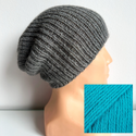 KIARA Beanie-Mütze aus 100% Alpaka 2918 niebiesko‑turkusowy ciemny