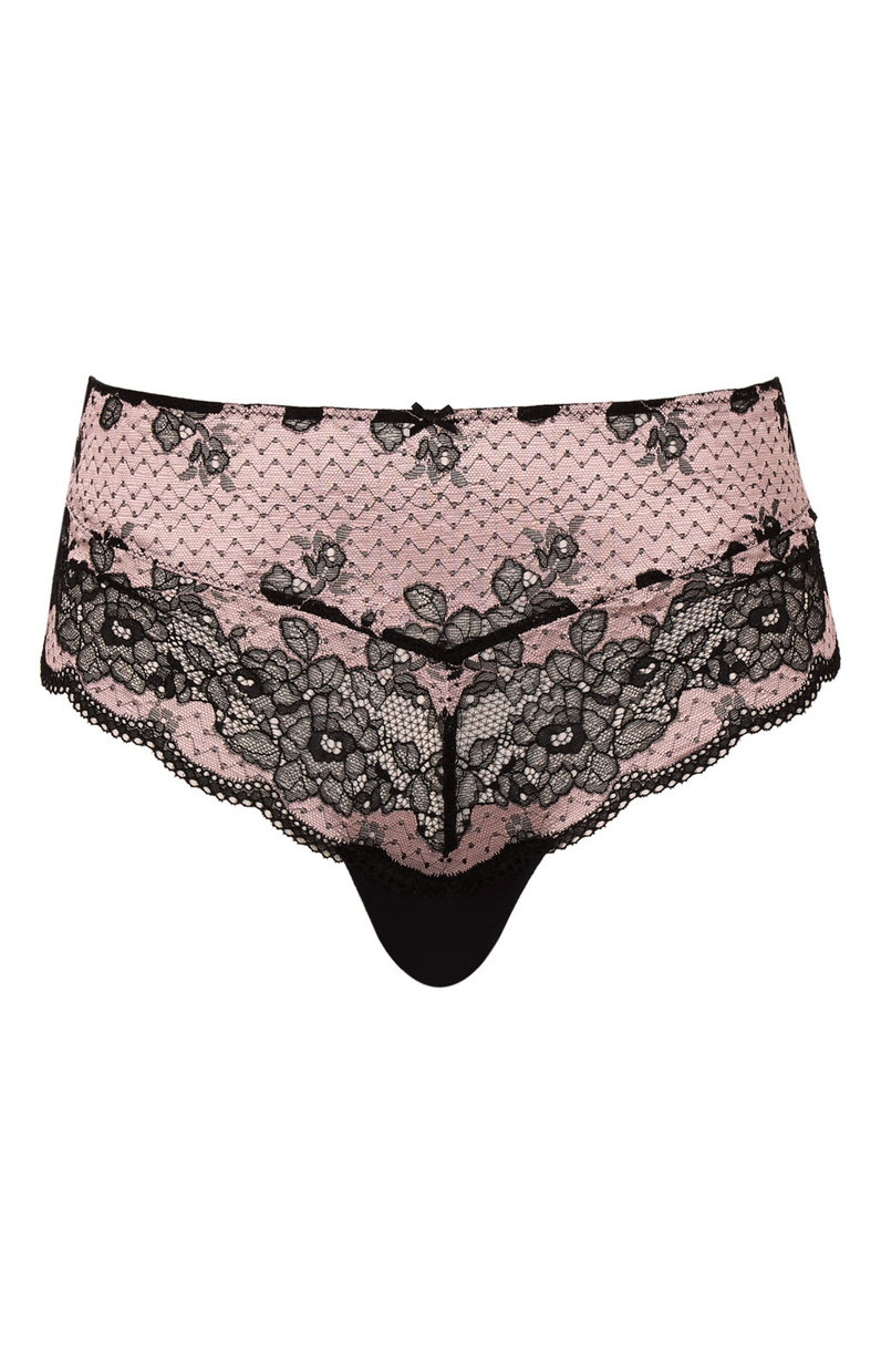 Wysokie majtki Panache CLARA 7258 Deep Brief Black/Pink