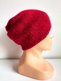CHMURKA Beanie-Mütze aus Alpaka 44 karminowy