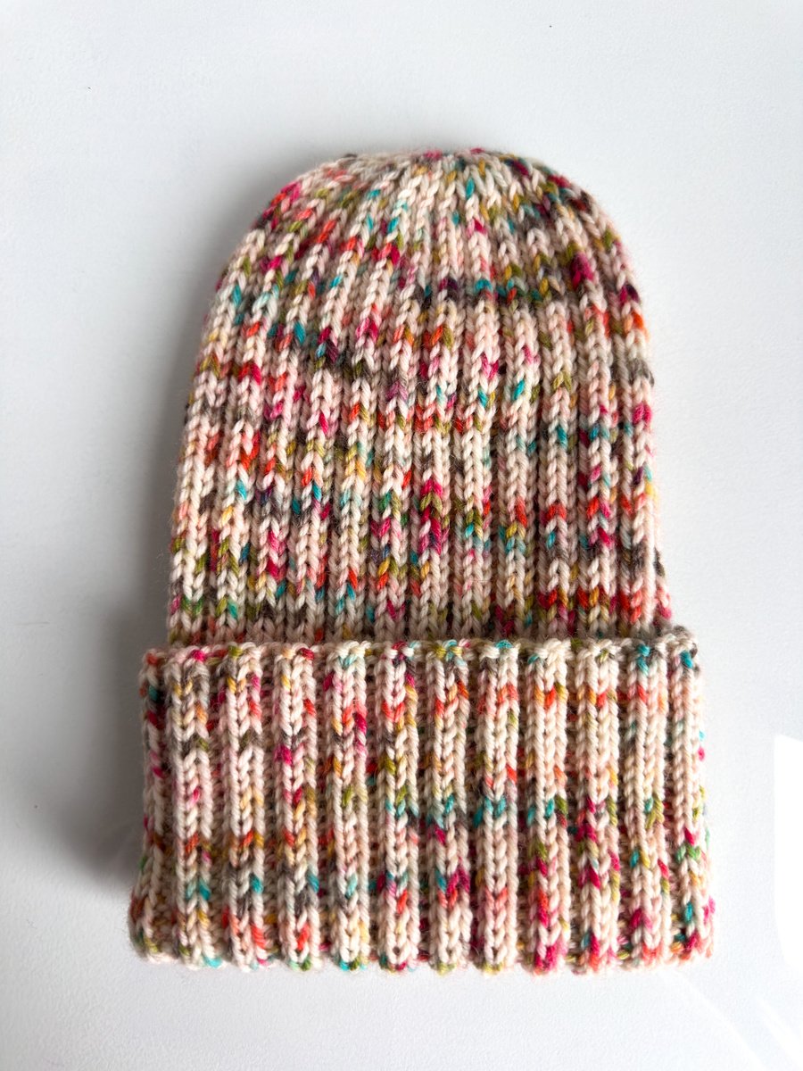 Wywijana czapka merino HELLI 100% Baby Merino 32 Turkusowy