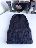 KIARA Mütze mit Umschlag 100% Alpaka 8903 Schwarz