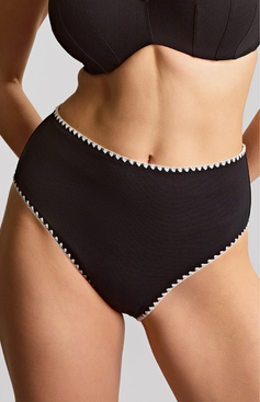 Wysokie majtki kąpielowe Panache Swim AURORA SW2035E High Waist Bikini Bottoms Aurora Black/White