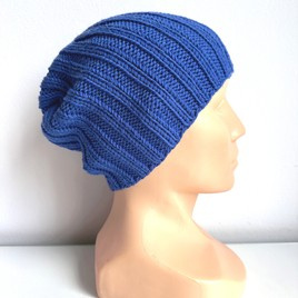 HELLI – czapka zimowa damska beanie z wełny baby merino 33 jaskrawoniebieski
