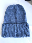 CHMURKA Handmade Turn-Up Alpaca Beanie 17 dżins