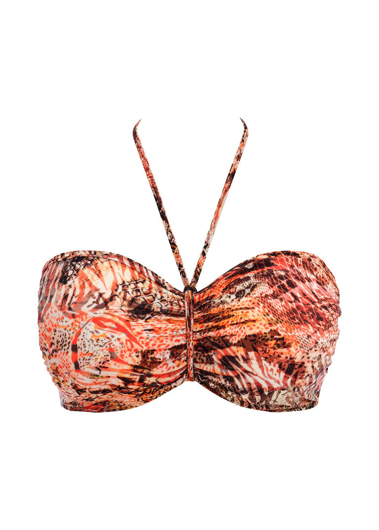 KOMPLET - Strój kąpielowy Freya Swim DESERT CAT Sunset AS205910SUT Uw Bandeau Bikini Top (34D) + majtki wiązane