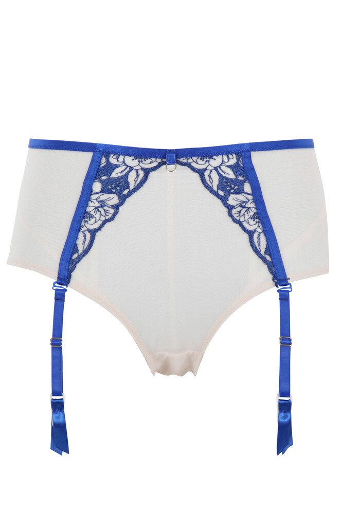 Figi z pasem do pończoch Panache ROSA 10794 Suspender Brief Cobalt/Latte
