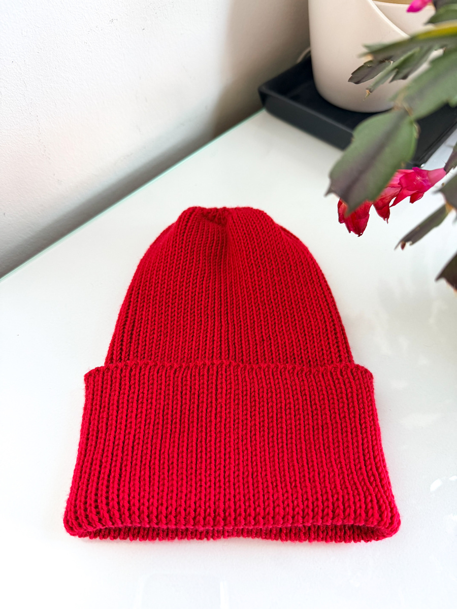 VARELLA – czapka zimowa merino beanie 100% baby merino 16 czerwony