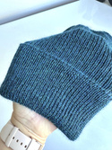 HELEN – czapka z alpaki damska 100% alpaka 7240 Niebieski Petrol, zimowa wywijana beanie