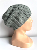 HELLI – czapka zimowa damska beanie z wełny baby merino 50 Zielona Szałwia