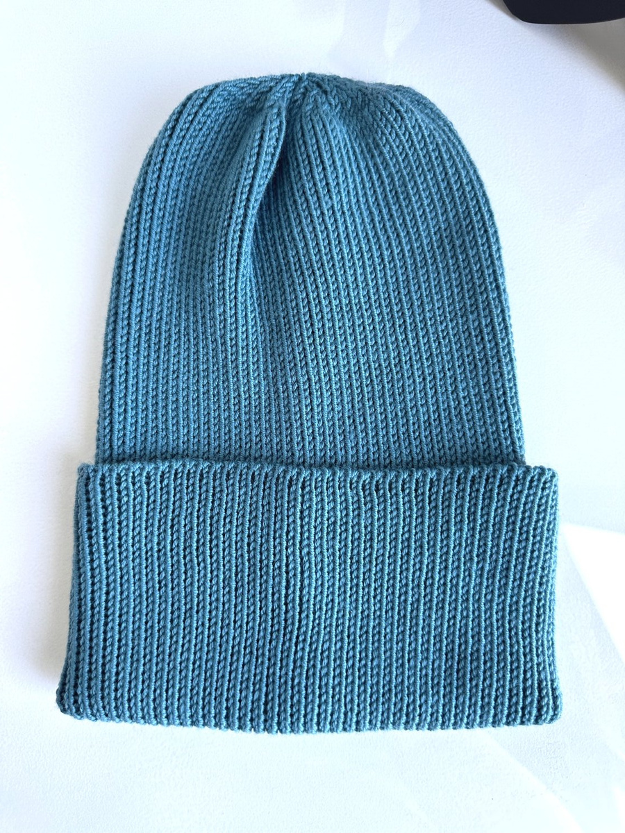 VARELLA – czapka beanie z wełny merino 100% baby merino 47 Morze Północne