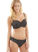 KOMPLET - Strój kąpielowy Panache Swim ANYA SPOT Black/White SW1013 Bandeau Bikini + figi kąpielowe SW1019 Gather Pant (30E)